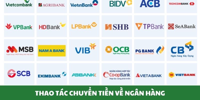 Thành viên tiến hành thao tác chuyển tiền vào ngân hàng
